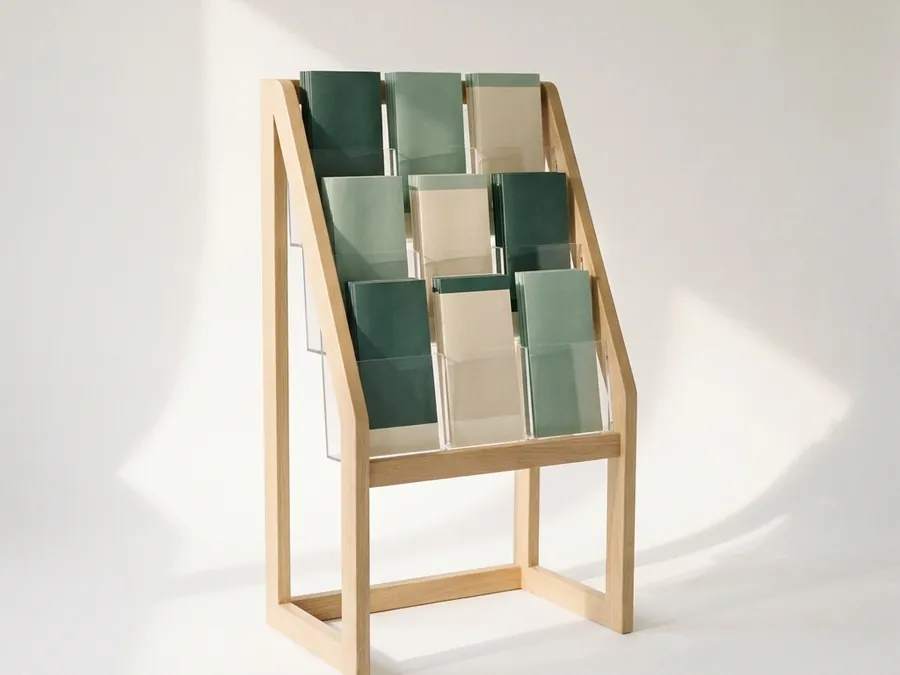 Brochure and literature display racks for waiting rooms and lobbies for medical and dental offices